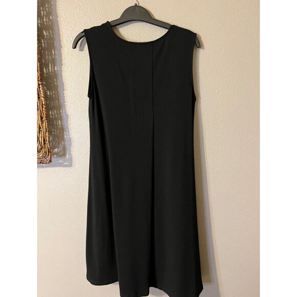Eileen Fisher Dress Black XS Extra Small Stretch Pleat Back Sleeveless NEW - Picture 3 of 4